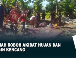 Rumah Roboh Akibat Hujan dan Angin Kencang