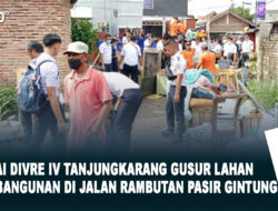 PT KAI Divre IV Tanjungkarang Gusur Lahan dan Bangunan di Jalan Rambutan Pasir Gintung