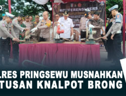 Polres Pringsewu Musnahkan Ratusan Knalpot Brong