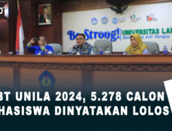 SNBT Unila 2024,  5.278 Calon Mahasiswa Dinyatakan Lolos