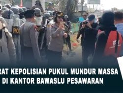 Aparat Kepolisian Pukul Mundur  Massa Aksi di Kantor Bawaslu Pesawaran