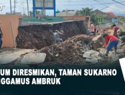 Belum Diresmikan, Taman Sukarno Tanggamus  Ambruk