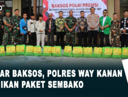 Gelar Baksos, Polres Way Kanan Bagikan Paket Sembako