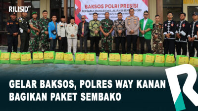 Gelar Baksos, Polres Way Kanan Bagikan Paket Sembako