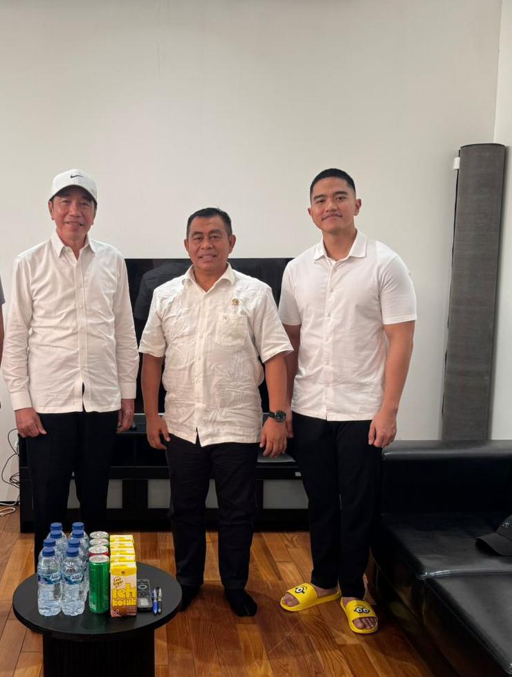 Pembina BRN, Bustami Zainudin saat bertemu Jokowi di dampingi Ketum PSI. Foto: Istimewa