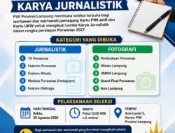 Siapkan Talenta Karya Jurnalistik, PWI Lampung Buka Seleksi untuk Porwanas 2027