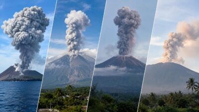Hari Ini 4 Gunung Api Erupsi Bersamaan
